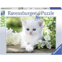 Ravensburger puzzel wit katje - 1500 stukjes dierenpuzzel.