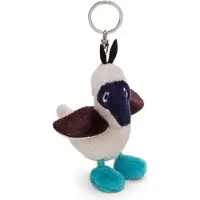 Magni Sleutelhanger Blauwvoetgent Sula 10cm beige - Pluche knuffelhanger met sleutelhanger voor lanyard, sleutelhanger en sleutelhanger