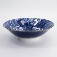 Tokyo Design Studio – Yakuza – Blauw - Karper Kom - Ramen Bowl - Noodle Kom – Ramen Kom - 25.2×7.7cm – 1600ml