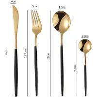 Cheffinger Bestekset - 24-delig - Goud/Zwart - Voor 6 Personen