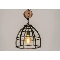 Lumidora Hanglamp 73502 - WOOD - E27 - Zwart - Metaal - ⌀ 34 cm