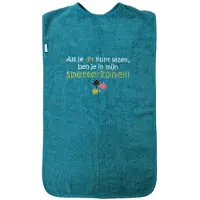 Funnies Lake green slab voor volwassenen met "Als je dit kunt lezen, ben je in mijn spetterzone!!!" - 50 x 100 cm - bavet, grote knoeier, volwassene, grote slab, grappig, grapje, verzorging, vrijgezellenfeest