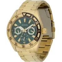 GUESS Analoog horloge 'LETTERMAN' goud / groen