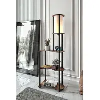 Opviq , industriële staande lamp van kraftpapier en MDF, walnootkleur, 140 cm hoog, 1 x E27, max. 40 W, IP20, elegant design voor moderne woonruimtes, exclusief lamp.
