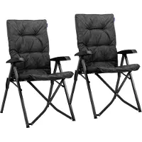 TRVLMORE Campingstoel - Inclusief Draagtas - Duo Pack - 120 kg draagvermogen - Kampeerstoel - Opbergvak - Klapstoel - Zwart
