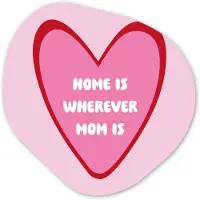 MuchoWow Organische wanddecoratie 60x60 cm - Organisch schilderij Quote - Moeder - Roze - Muurdecoratie woonkamer - Kamer decoratie - Schilderijen - Muurcirkel aesthetic