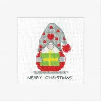 Heritage Crafts Gonk Christmas Gift Aida Kerstkaart telpakket GOGI1711