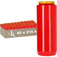 Kristen Noveenkaars 9 Dagen Rood – Kaarsen – 4 Stuks – Herdenkingslicht – Grafkaars – Brandduur 216 Uur – Voor Binnen en Buiten