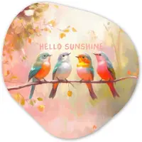 MuchoWow Organische wanddecoratie 40x40 cm - Organisch schilderij Vogels - Tak - Quote - Roze - Muurdecoratie woonkamer - Kamer decoratie - Schilderijen - Muurcirkel aesthetic