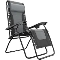 LifeGoods Ligstoel Comfort - Opvouwbaar - 30°-90° Verstelbaar - Beker en Telefoonhouder - Tuinstoel - Zwart/Grijs