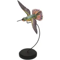 MEA Kolibri op stok groen/paars 17x10x32cm