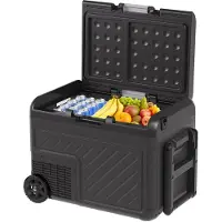 Auronic Elektrische Koelbox - Compressor - Met Wielen - 12V 230 Volt - Auto - 40L - Frigobox - Zwart/Grijs