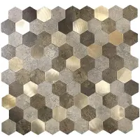 BES LED Zelfklevende Mozaïek Tegel - Afimera Mix Hexagon - Bruin/Koper - 288x280x4mm