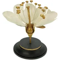 MEA Botanische bloem wit/goudkleur 18x15x16,5cm