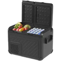 Auronic Elektrische Koelbox - Compressor - Twee Zones - 12V 230 Volt - Auto - 45L - Frigobox - Zwart/Grijs