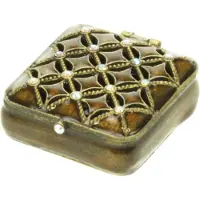 MEA Doosje strass bruin 4,5x4,5cm