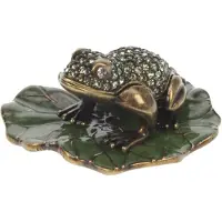 MEA Doosje Kikker op blad 5x5x3cm h