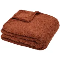 Stof Textiles Plaid/bankdeken Montreal - terracotta - 130 x 160 cm - harige polyester - 1 persoons