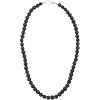 Behave – Ketting met houten kralen – 1.1 cm – 62 cm – Donkerbruin