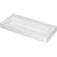 Ink Wastafel Momento Polystone met 2 kraangaten 100 cm x 45 cm x 9 cm Mat wit 3421332