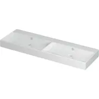 Ink Wastafel Unlimited Porselein dubbel zonder kraangat 140 cm x 45 cm x 11 cm Glans wit 0202111