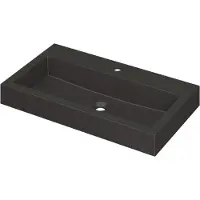 Ink Wastafel Momento Quartz met 1 kraangat 80 cm x 45 cm x 9 cm Quartz zwart 3421216