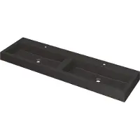 Ink wastafel momento quartz dubbel met 2 kraangaten 160 cmx45 cmx9 cm quartz zwart 3421261