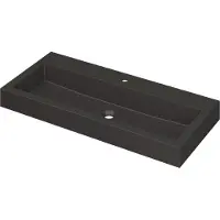 Ink wastafel momento quartz met 1 kraangat 100 cmx45 cmx9 cm quartz zwart 3421231