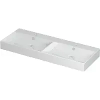 Ink Wastafel Unlimited Porselein dubbel met 2 kraangaten 120 cm x 45 cm x 11 cm Glans wit 0202101