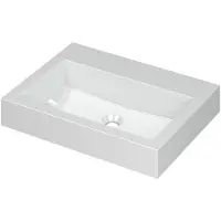Ink Wastafel Momento Polystone zonder kraangat 60 cm x 45 cm x 9 cm Glans wit 3421000