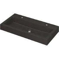 Ink Wastafel Momento Quartz met 2 kraangaten 90 cm x 45 cm x 9 cm Quartz zwart 3421222