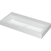 Ink wastafel momento polystone met 2 kraangaten 100 cmx45 cmx9 cm glans wit 3421032