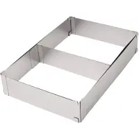 KINGHOFF Vierkante Verstelbare Cakevorm – Roestvrij Staal, Met Schuifwand, 27,5x18,5 tot 52,4x34 cm - Bakvorm - Taartvorm