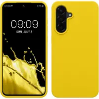 Kwmobile telefoonhoesje geschikt voor Samsung Galaxy A56 5G - Hoesje met siliconen coating - Smartphone case in stralend geel