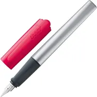 Lamy nexx crimson vulpen - met antislip grip & gepolijnde stalen penpunt in schrijfbreedte M - driehoekige aluminium behuizing - incl. T 10 blauwe inktpatroon - rechtshandig