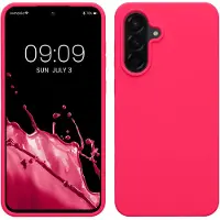 Kwmobile telefoonhoesje geschikt voor Samsung Galaxy A56 5G - Hoesje met siliconen coating - Smartphone case in neon roze