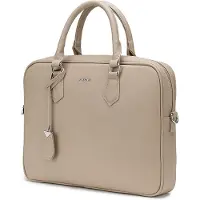 Puccini Dames Laptoptas Aktetas Beige 15'' met Afneembare Band