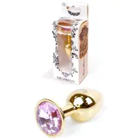 Boss Series - Gold Plug - Anale Plug - Buttplug - Gouden Plug - Diamant - S/M - Licht Roze