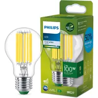 Philips LED lamp E27 | Peer A60 | Ultra Efficient | Filament | Helder | 4000K | 7.3W (100W)