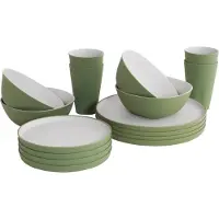 Outwell - Gala Geschirrr-Set 4 Personen - Bestekset olijfgroen