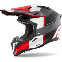 Airoh Aviator 3 Monarch Matzwart Grijs Rood Crosshelm Maat XL