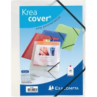 Exacompta Kreacover elastomap met 3 kleppen - ondoorschijnende PP 5/10de- A4 - Kleurloos - 55188E