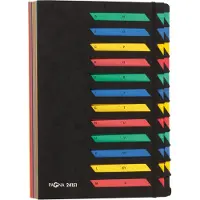 Pagna 24151-04 trieur en carton souple 24 onglets colorés de a à z (noir)