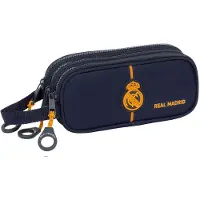 Safta Drievoudig multifunctioneel etui Real Madrid C.F. 2e tenue 24/25, marineblauw, 21 x 8,5 x 7 cm