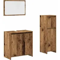 vidaXL 3-delige Badkamermeubelset bewerkt hout oud houtkleurig