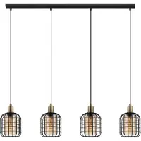 Eglo Chisle Hanglamp - E27 - 130 cm - Zwart/Gebronsd/Amber