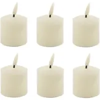 Mansion Atmosphere led mini kaarsjes ivoor wit - 6 stuks