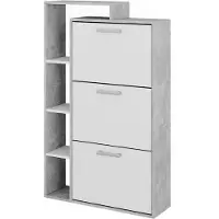 Vicco Orlando Schoenenkantelaar – 80 x 128.3 cm met 3 compartimenten Wit/beton