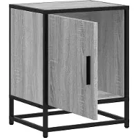 vidaXL Nachtkastje 40x31x50 cm bewerkt hout&metaal grijs sonoma eiken