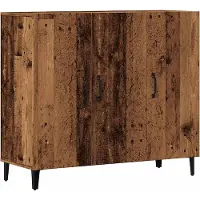vidaXL Dressoir 90x34x80 cm bewerkt hout oud houtkleurig